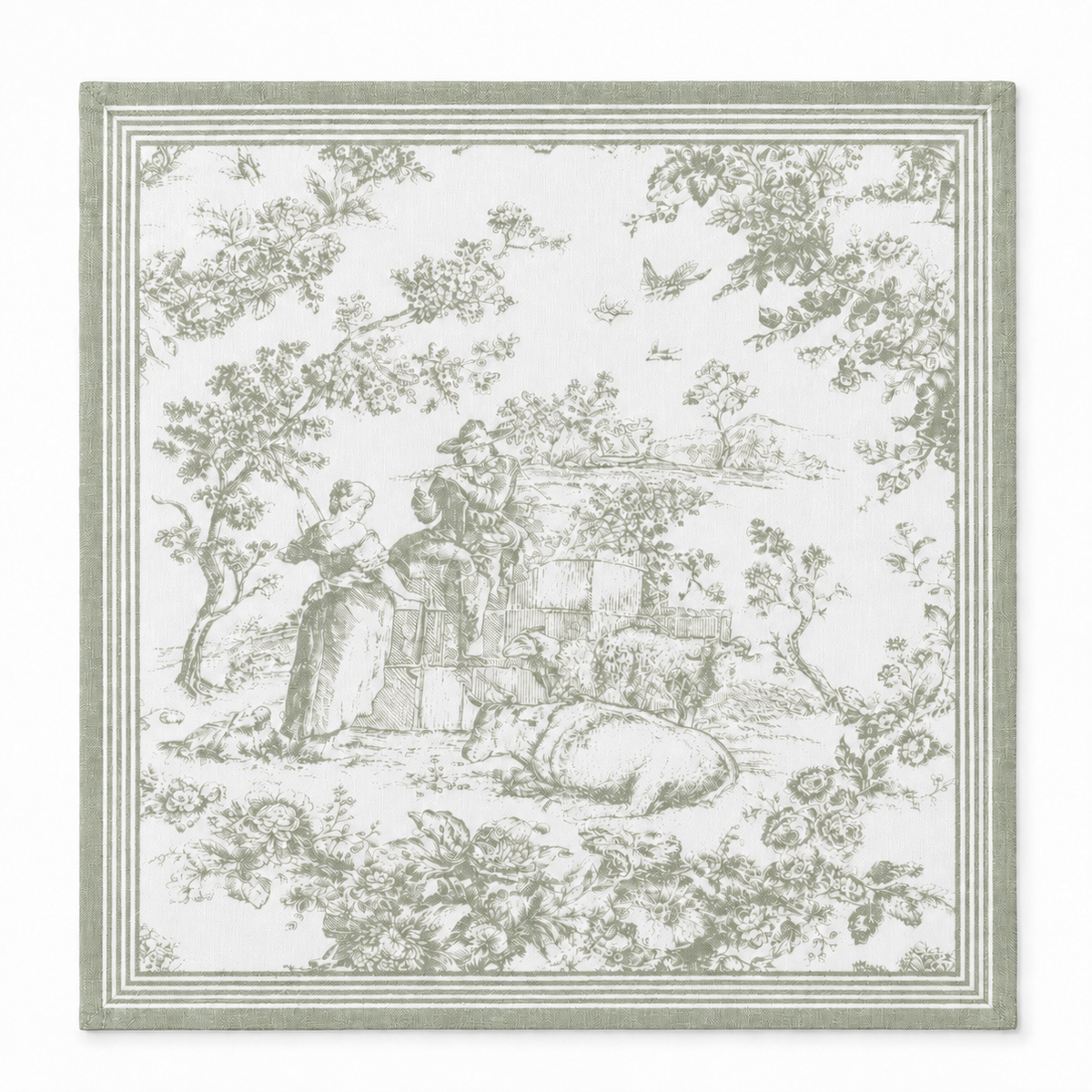 Cotton napkin Toile de Jouy 45 x 45 cm