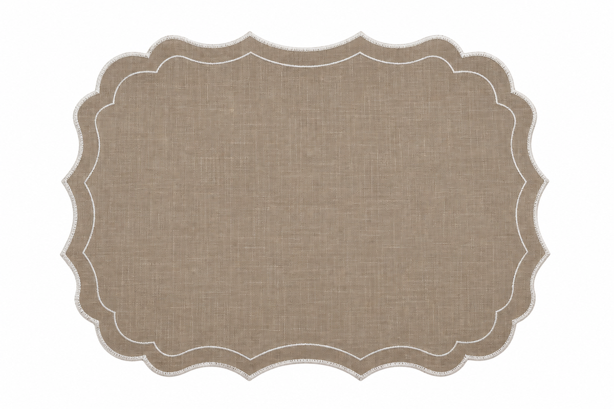 Vlekwerende Linnen Placemat Firenze – 50x35 cm – Beige / Ivoor