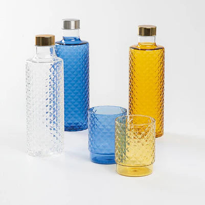 Glass bottle with cap - Blue