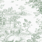 Tablecloth Toile De Jouy - Olive Green