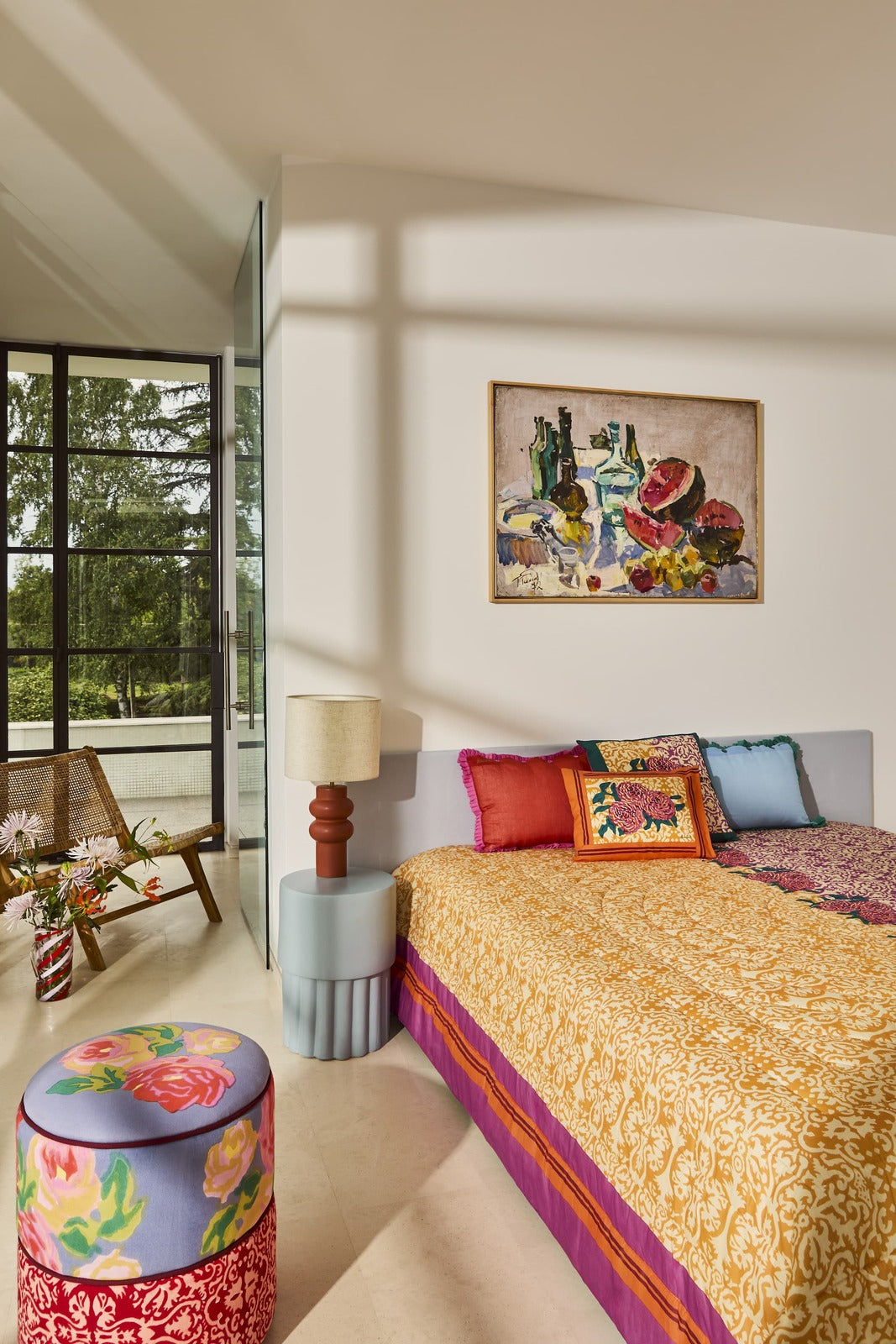 Bicolor - Kussensloop -Bladgroen - Paars - 35×50 cm