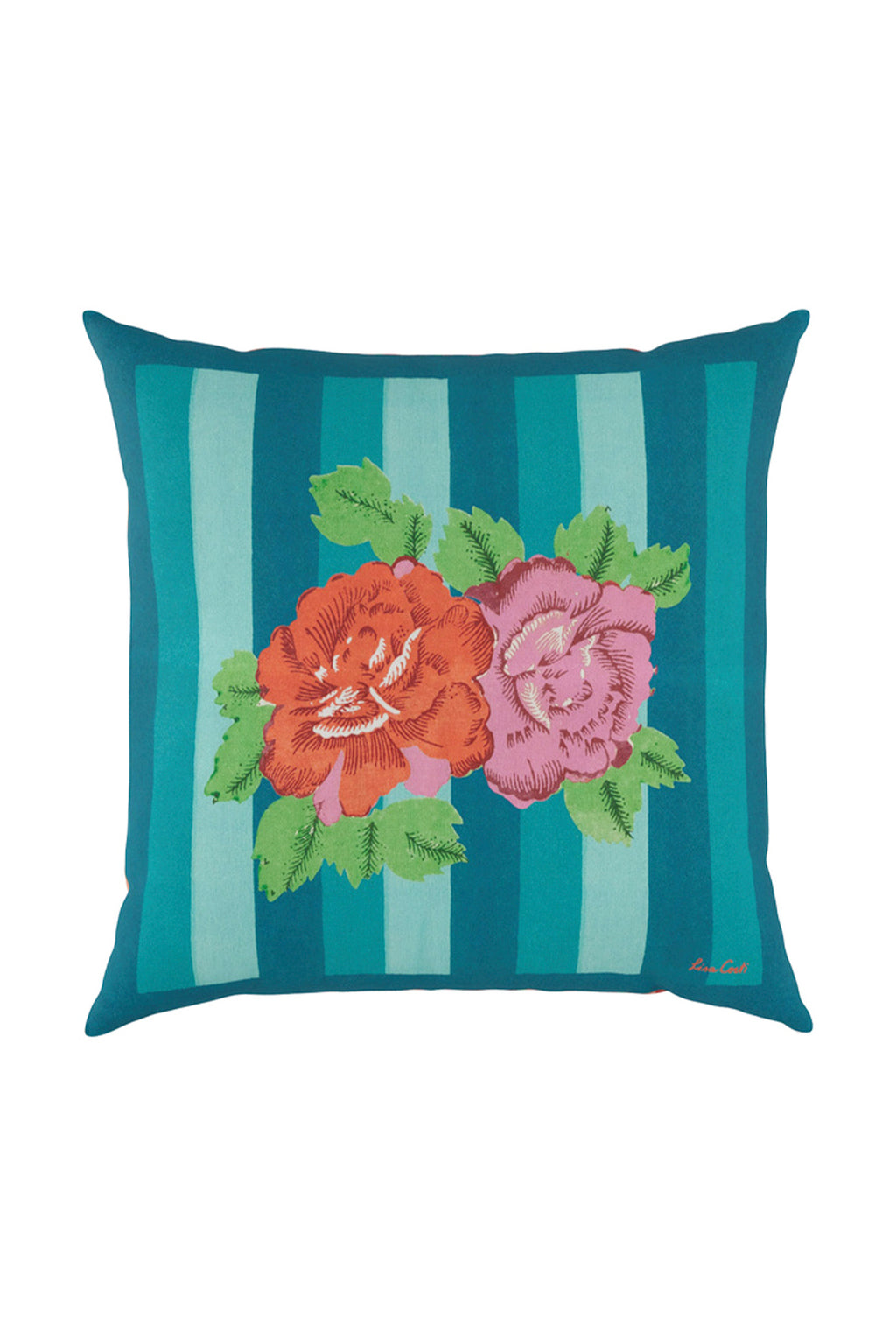 Cushion cover Hima Big Flower – Turquoise (45 × 45 cm)