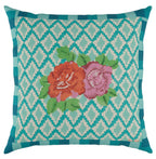 Cushion cover Hima Big Flower – Turquoise (60 × 60 cm)