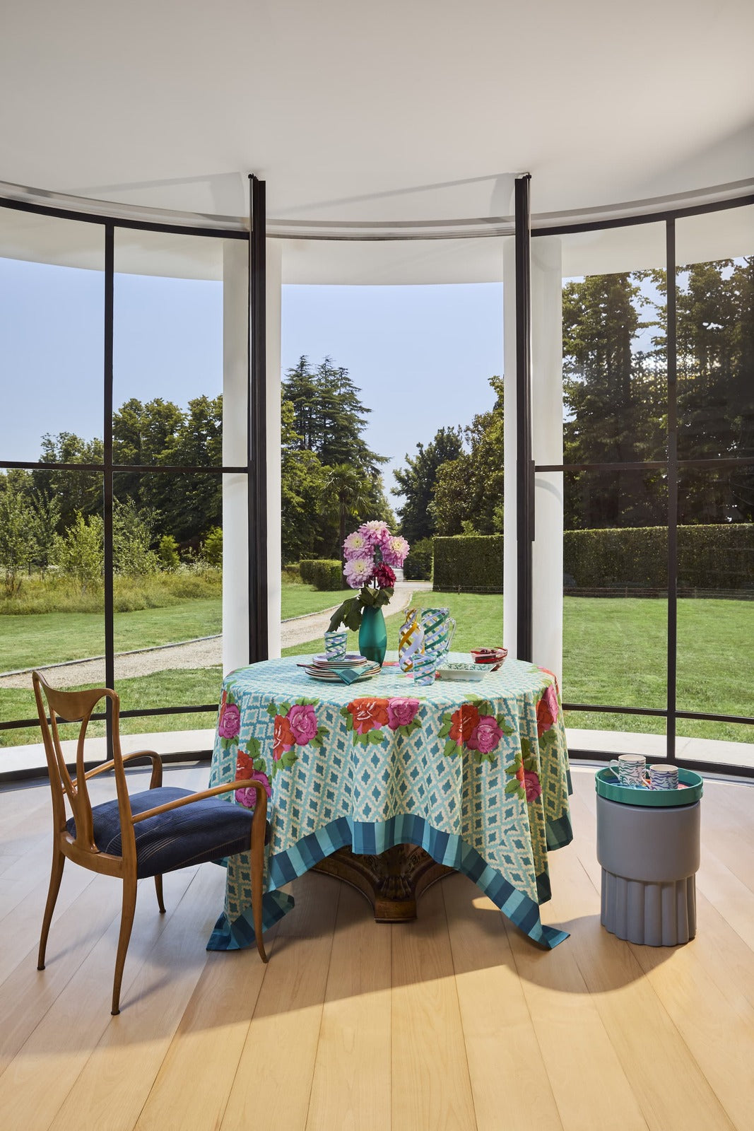 Tablecloth / Throw Hima Big Flower – Turquoise (+sizes)