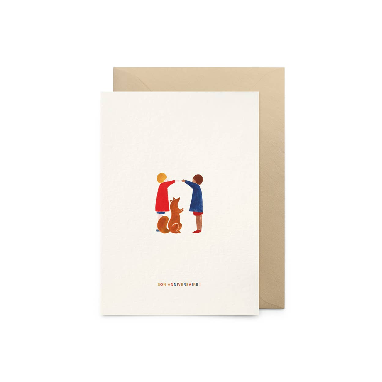 Verjaardagskaart spelende kinderen met envelop