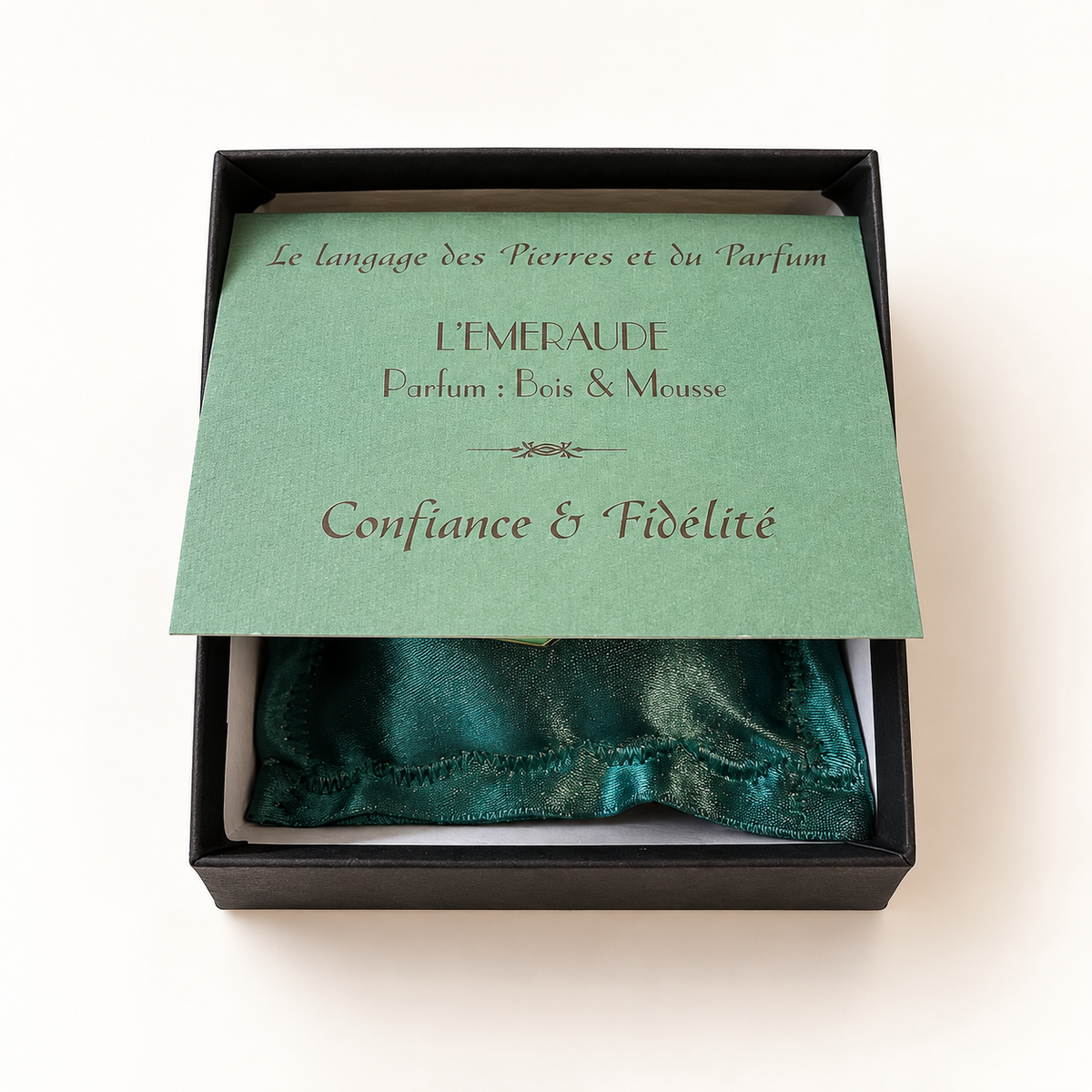 Geursteen Bois & Mousse met kaartje Confiance & Fidélité