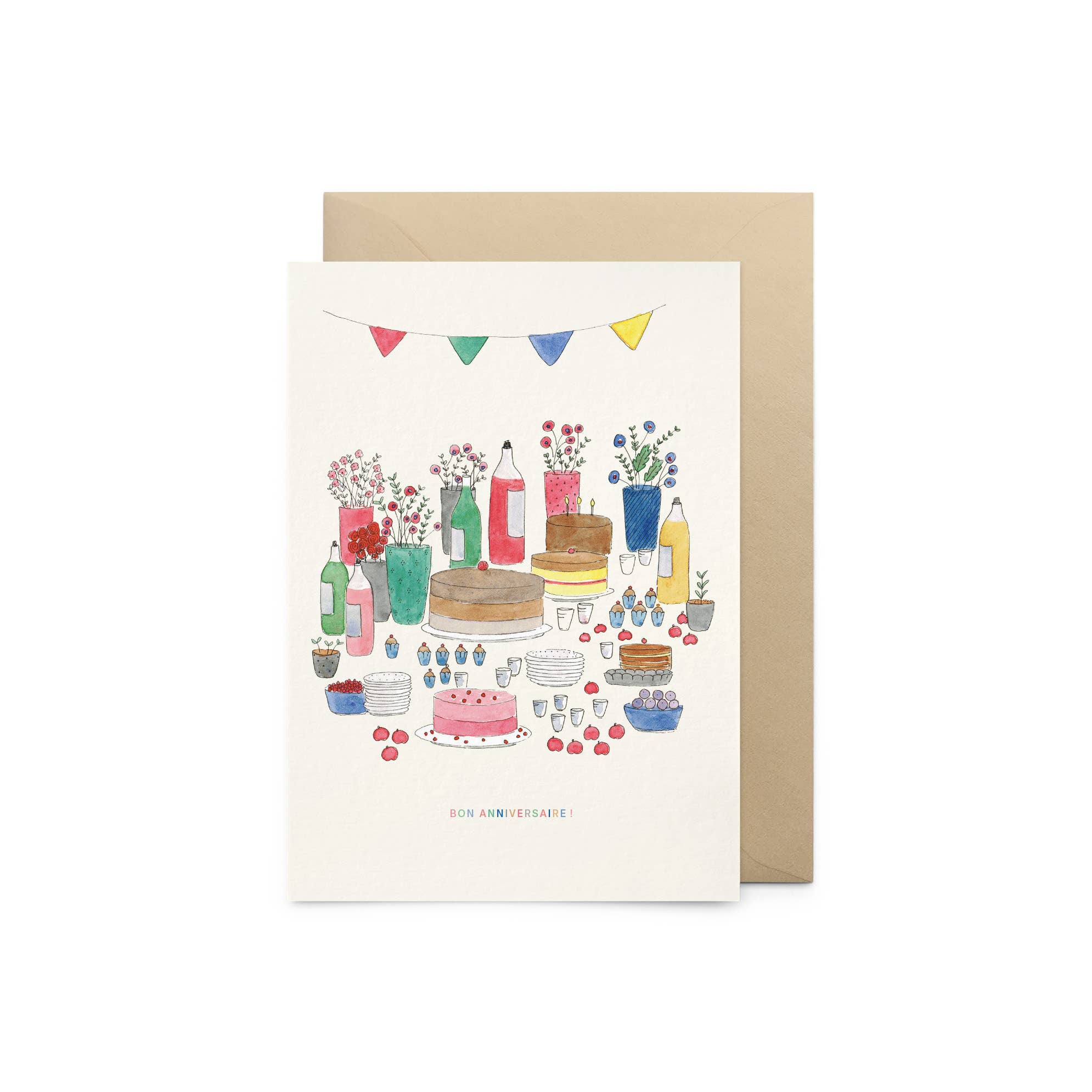 Verjaardagskaart verjaardagsfeestje met envelop