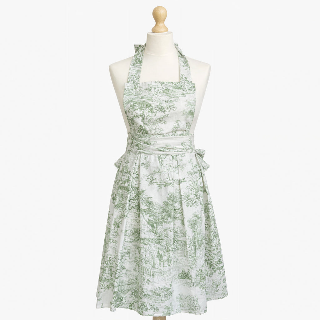 Gilda kitchen apron - cotton - Toile de Jouy