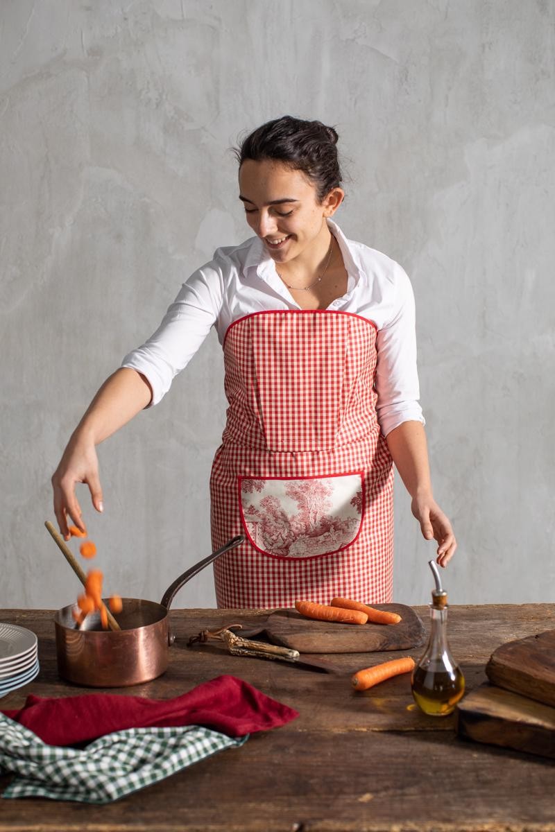 Stain-resistant Kitchen Apron La Gradisca – Red Vichy