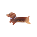 Barrette Likio Caramel Dog en forme de teckel caramel avec logo doré