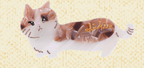 Barrette Likio Milk Coffee Cat en forme de chat aux tons café au lait