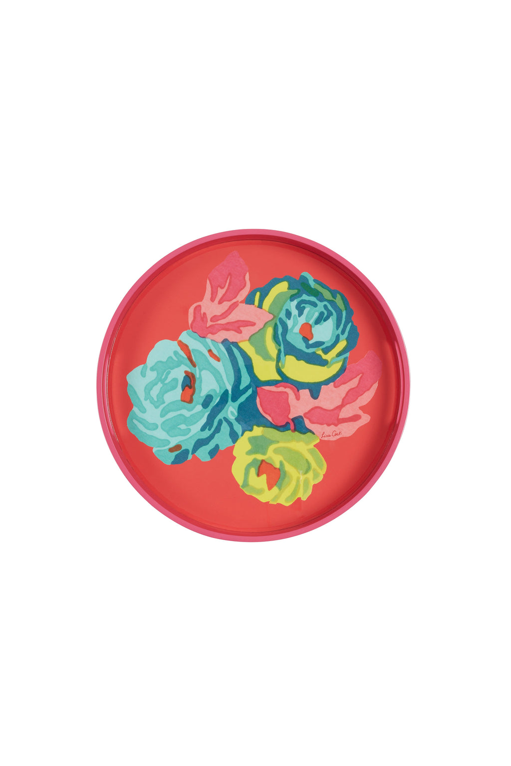 Rond dienblad Nizam Flower geranium, bovenaanzicht