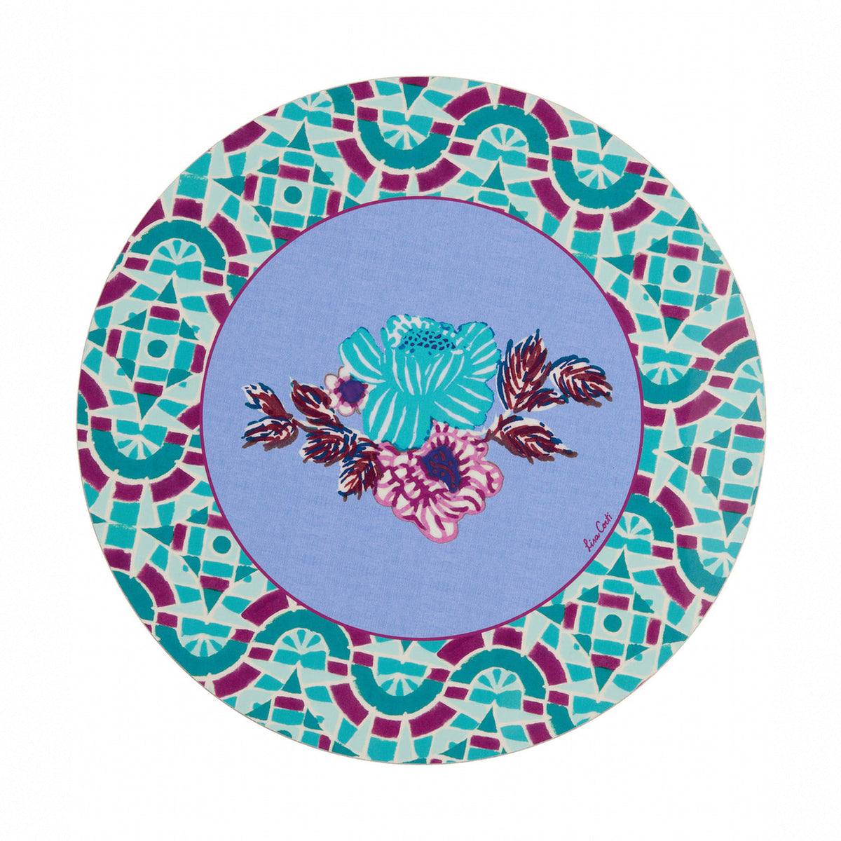 Ronde placemat Amer Rose blauw 39 cm