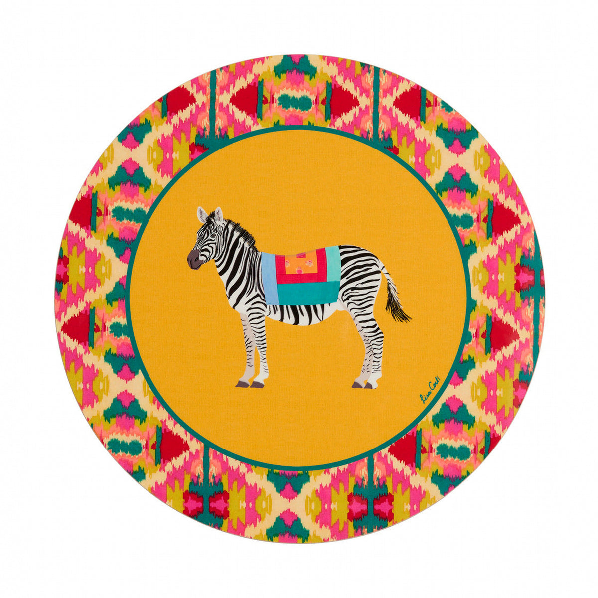 Ronde placemat Safarikat geel 39 cm