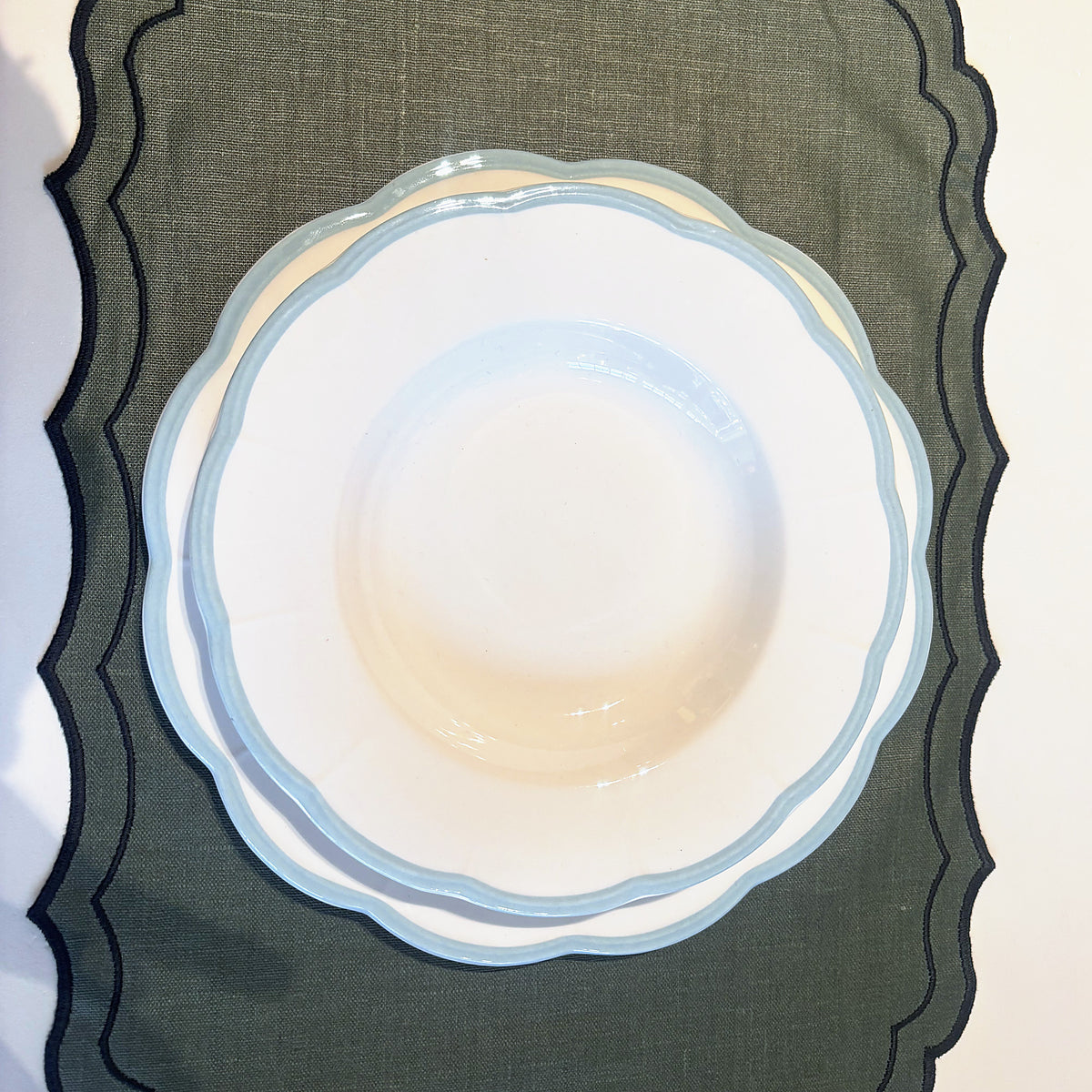 Serviesset Petalo blauw, diep en plat bord