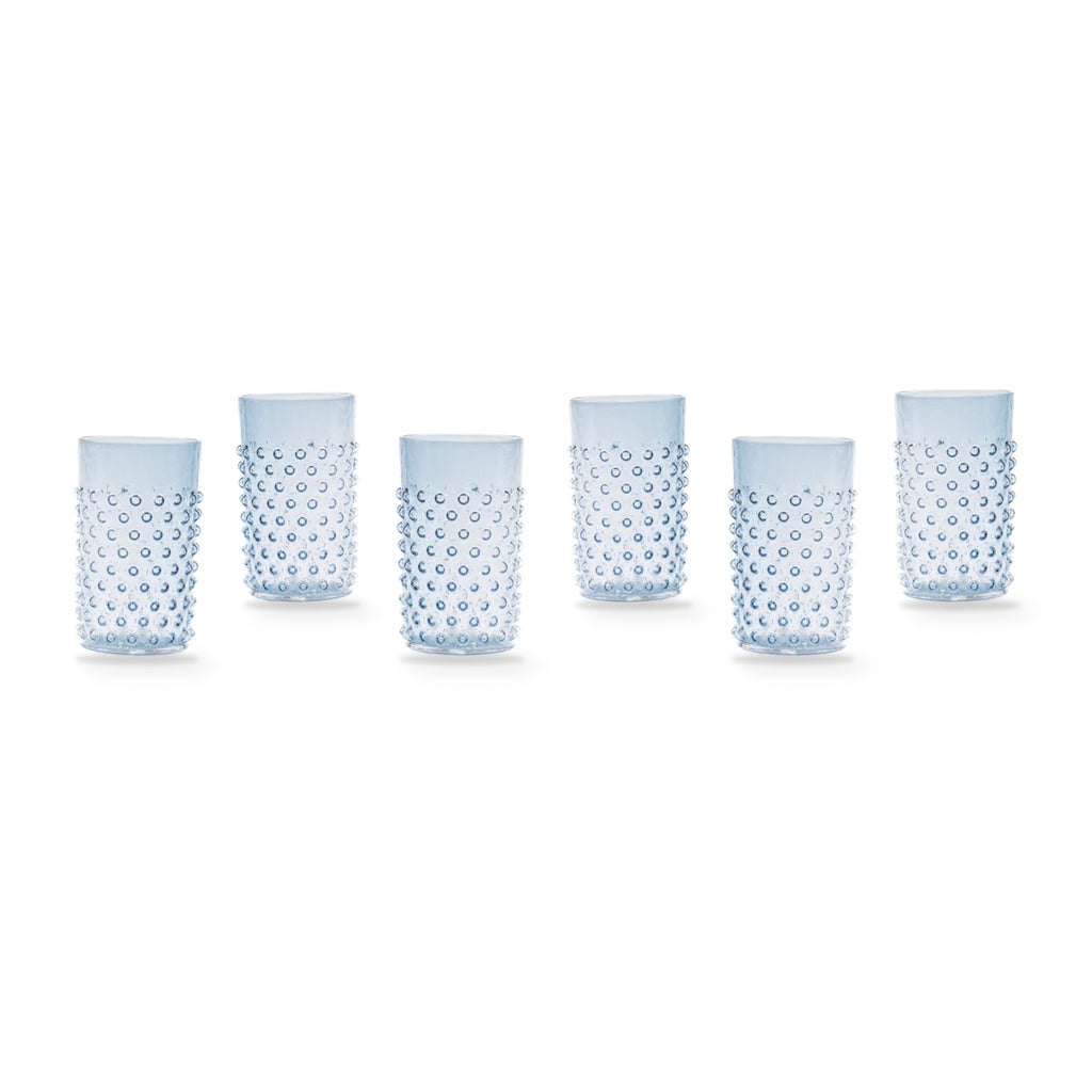 Set van 6 kristallen glazen donkerblauw