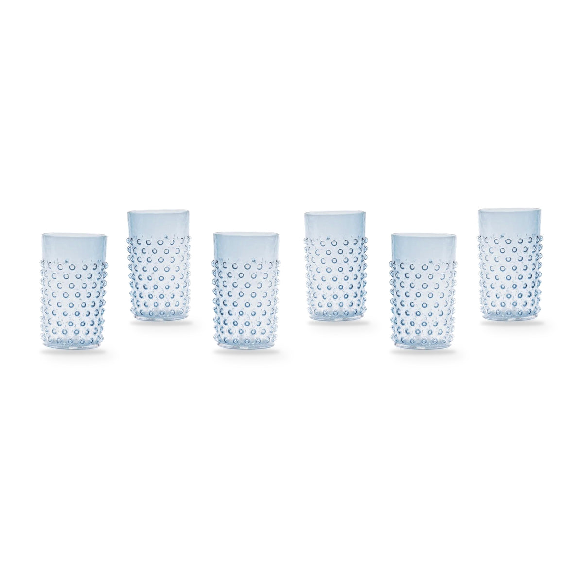 Set van 6 kristallen glazen donkerblauw