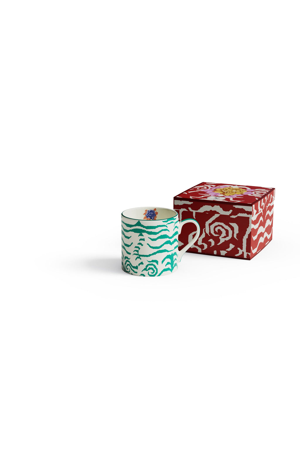 Porseleinen mok Indian Tiger groen met geschenkdoos
