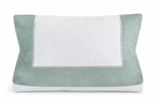 Linen toiletry bag with hemstitch border