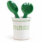 Kitchen utensil holder with inscription – Ø 15 x H 15 cm